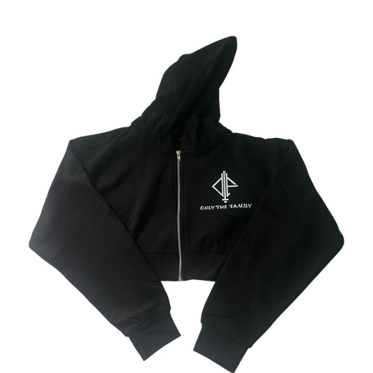OTF Boondocks Cropped Oversized Zip Hoodie