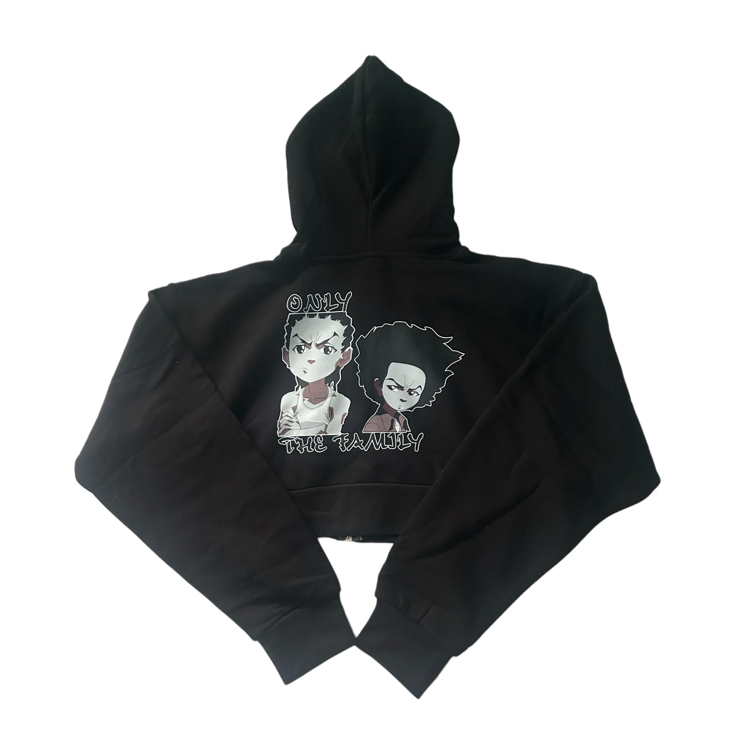 OTF Boondocks Cropped Oversized Zip Hoodie